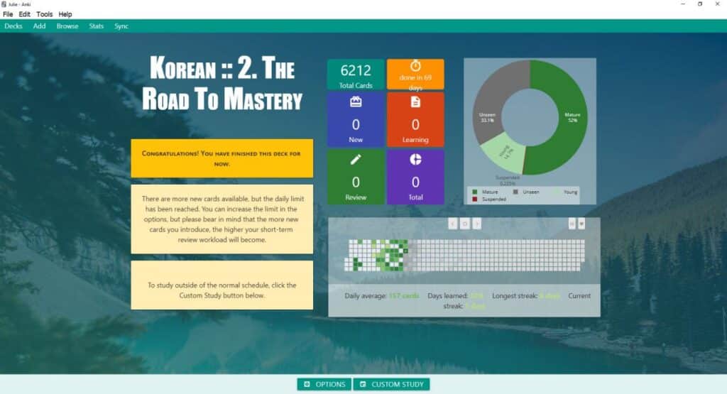 Mon paquet de cartes Anki "The Road To Mastery" au 31/03/2021